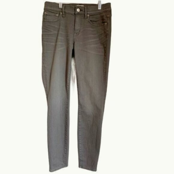 J. Crew Womens Toothpick Jeans Sz 27 Gray Wash Skinny Slim Fit Mid Rise Everyday - Picture 1 of 8